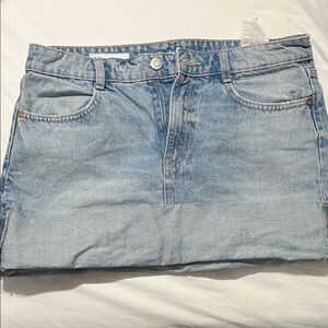 Zara Sky Blue Denim Skirt